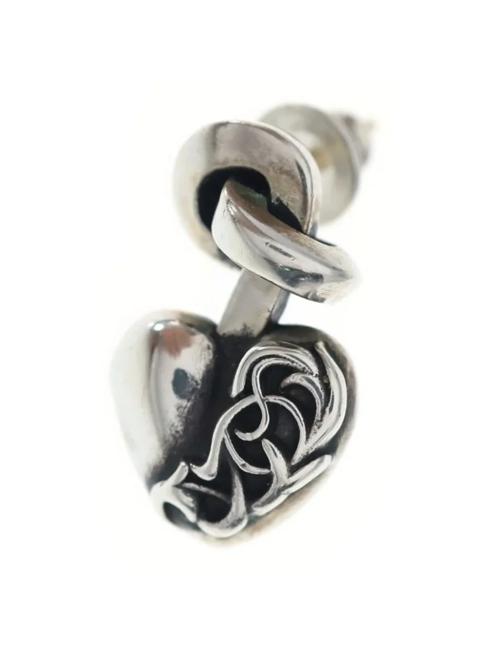Chrome Hearts I Hrt You Knot Earrings Silver